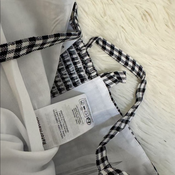 Reformation Hattie Linen Top Remy Check - Picture 7 of 7